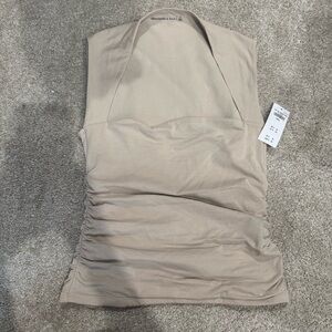 Abercrombie & Fitch Women's Tan Sleeveless Blouse